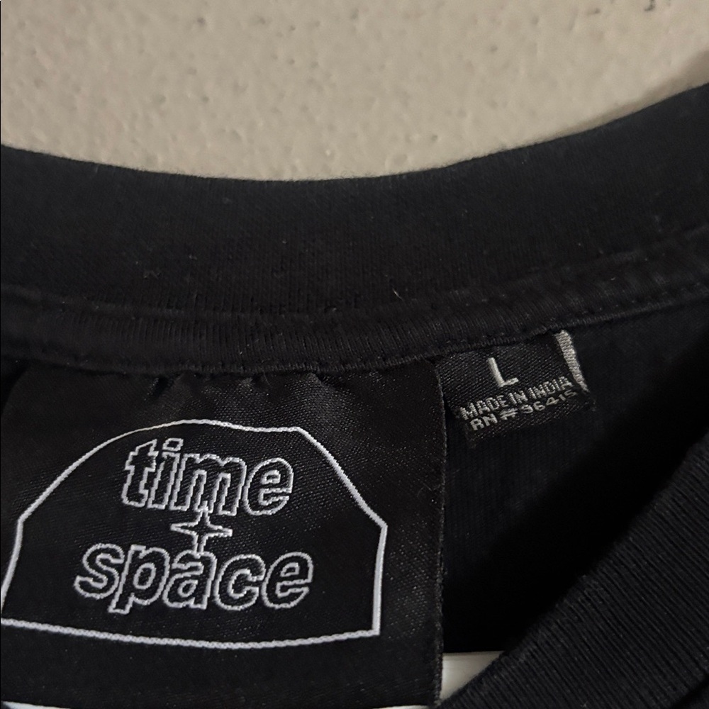 Time And Space Black Graphic Men's Tee View 2